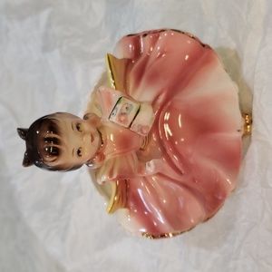 Vintage Porcelain girl planter Original by Rubens